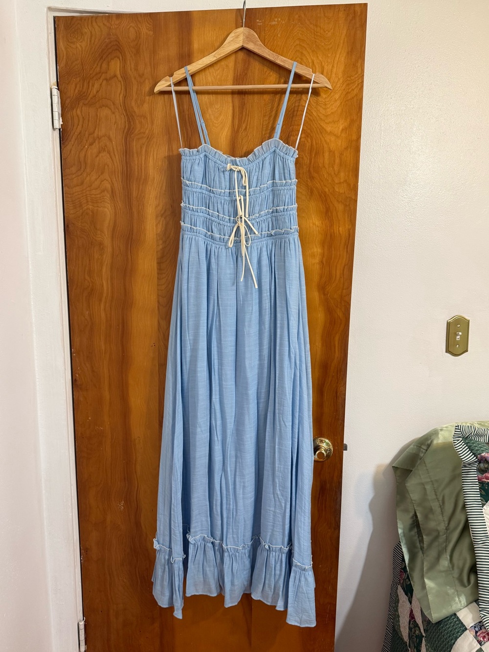 Light Blue Spaghetti Strap Maxi Dress